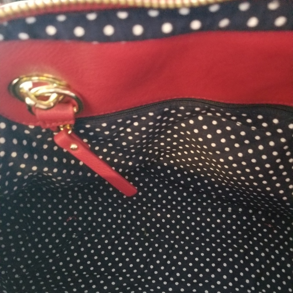 Banana Republic Red Quilted Satchel Purse New - Picture 5 of 6